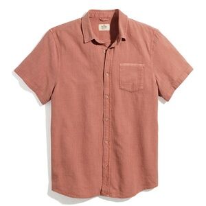 MARINE LAYER x Huckberry Short Sleeve Selvage Shirt Size XL Apricot Brandy. 8